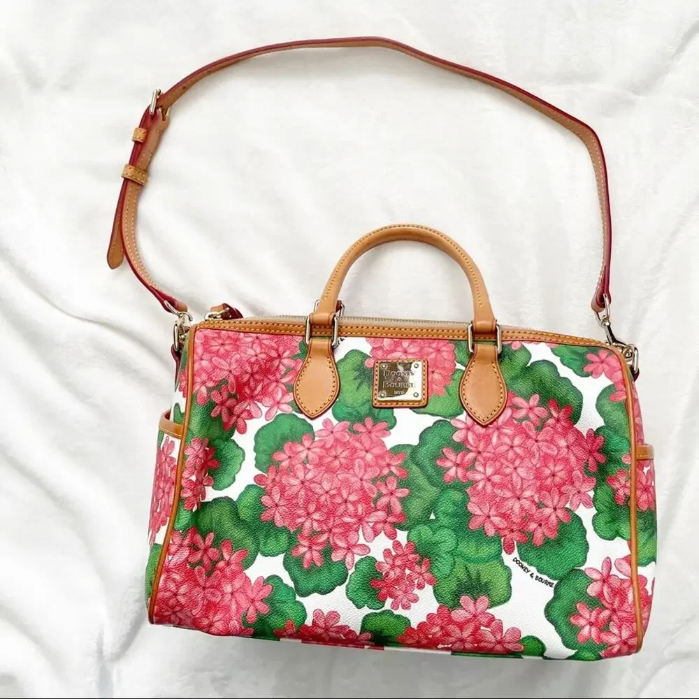 Dooney & Bourke hydrangea satchel crossbody floral bag purse